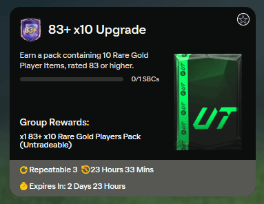 FC 25: 83+ x10 upgrade SBC