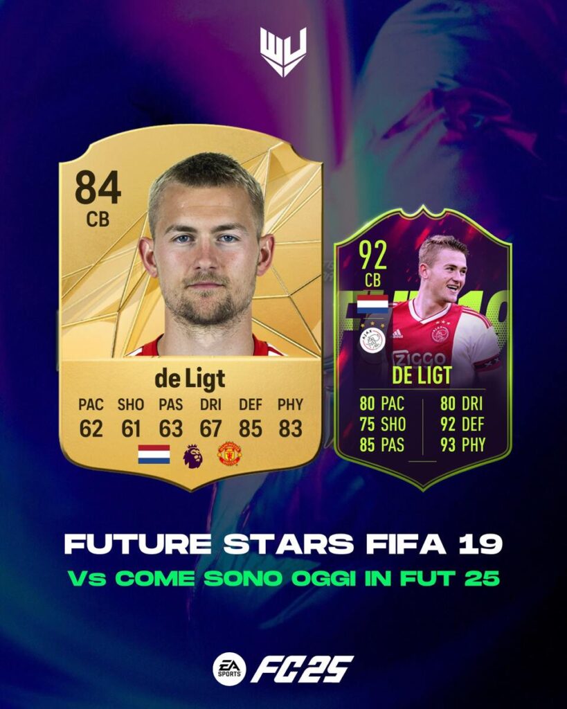 FC 25: De Ligt Future Stars in FIFA 19 Vs FUT 25