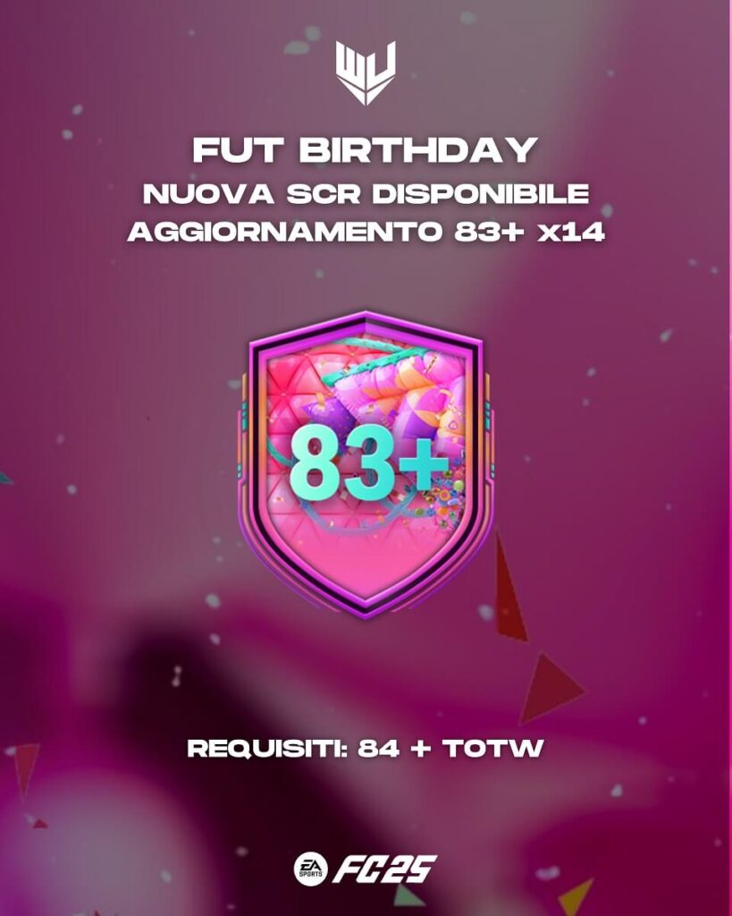 FC 25 FUT Birthday: sfida creazione rosa aggiornamento 83+ x14