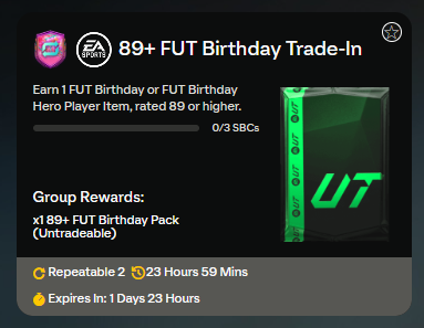 FC 25: 89+ FUT Birthday Trade in SBC