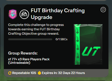 FC 25: FUT Birthday Crafting upgrade SBC