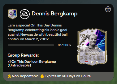 FC 25: requisiti SCR Bergkamp Icona OTD