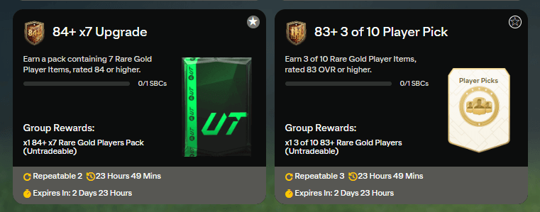 FC 25: SCR aggiornamento 83+ e 84+ FUT Immortals