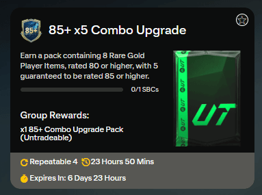 FC 25 TOTS: 85+ x5 combo upgrade SBC