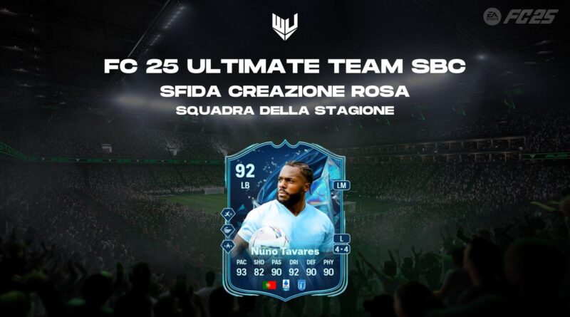 FC 25 TOTS: Nuno Tavares Squadra della Stagione SBC