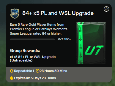 FC 25 TOTS: 84+ x5 Premier League e BWSL upgrade