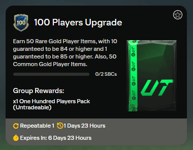 FC 25 TOTS SBC: 100 players upgrade
