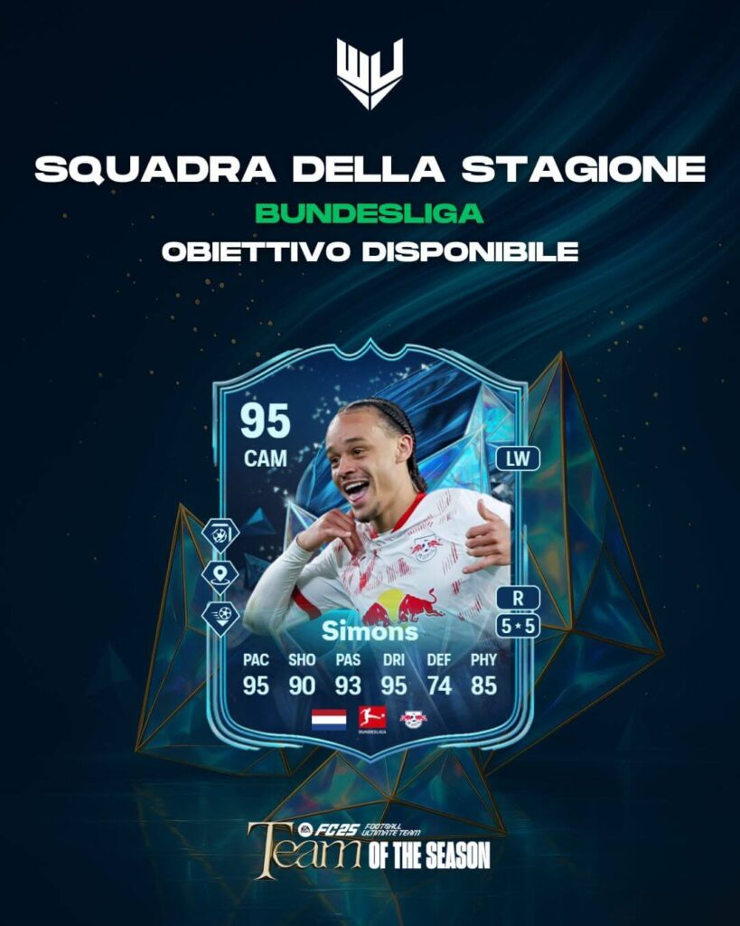 FC 25: Xavi Simons TOTS Bundesliga obiettivo