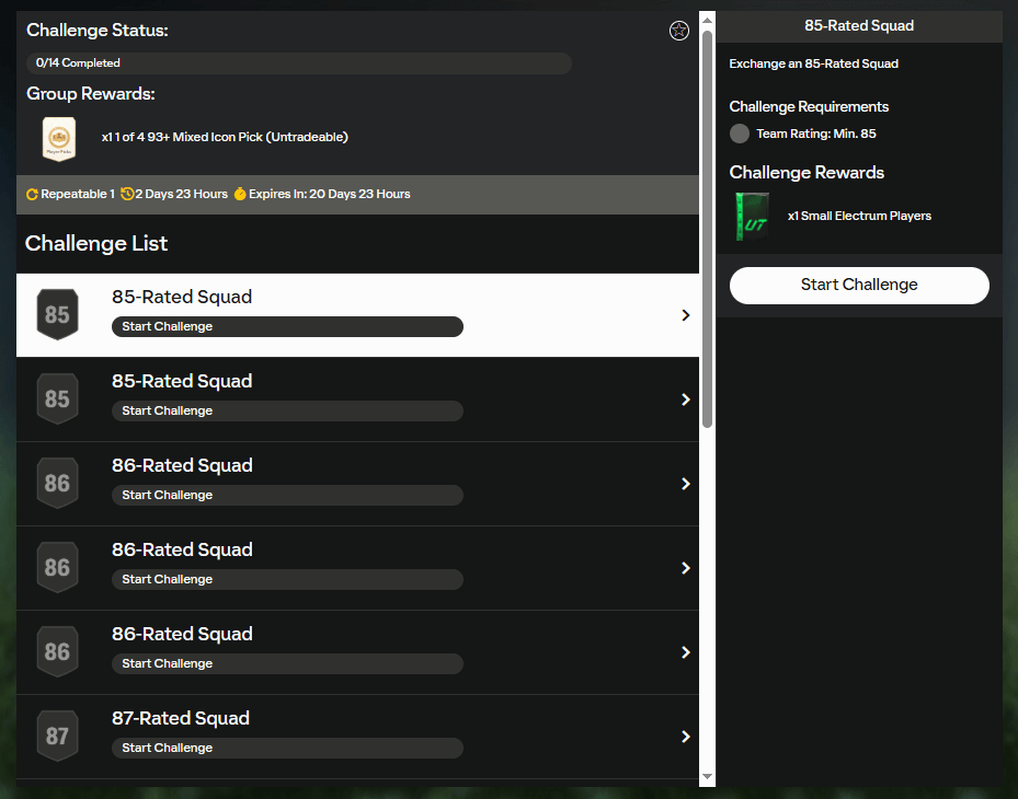 FC 25 TOTS Liga: requisiti SCR Icona a scelta 93+