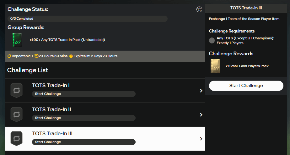 FC 25: requisiti SCR scambio TOTS 90+