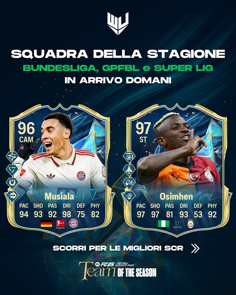 FC 25: Musiala e Osimhen TOTS cards