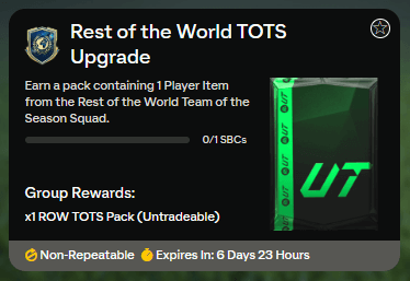 FC 25: Rest of the World TOTS upgrade SBC