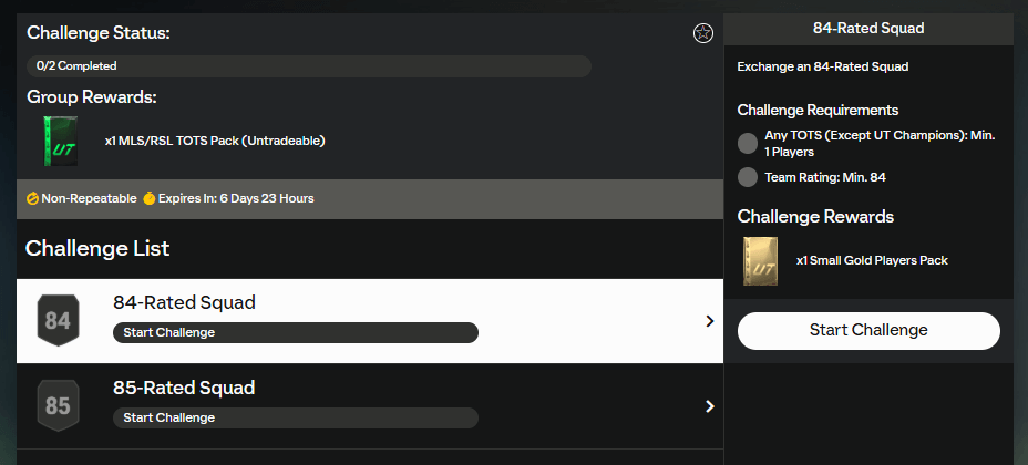 FC 25: requisiti SCR TOTS garantito RSL o MLS