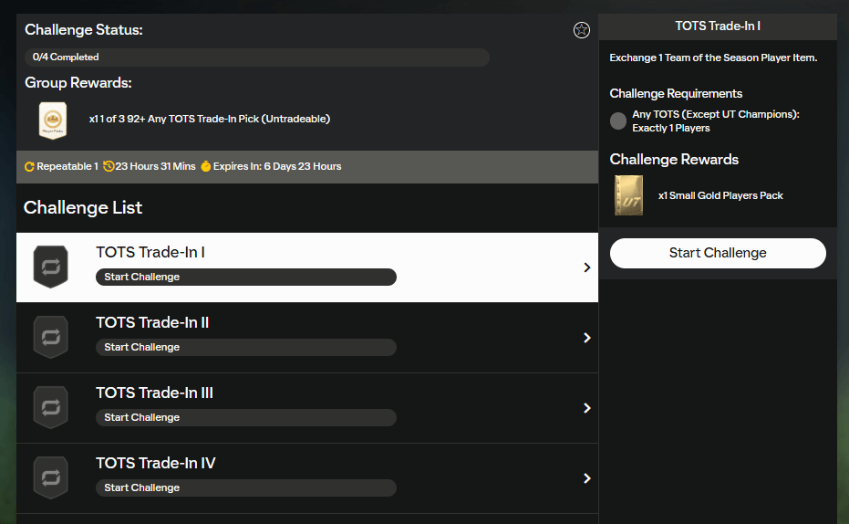 FC 25: requisiti SCR TOTS a scelta 92+