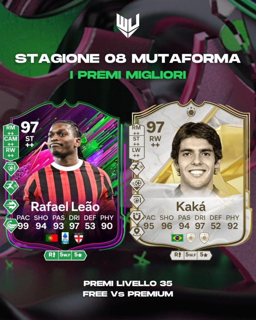 FC 25: Leao e Kaka Mutaforma premi livello 35 pass stagionale