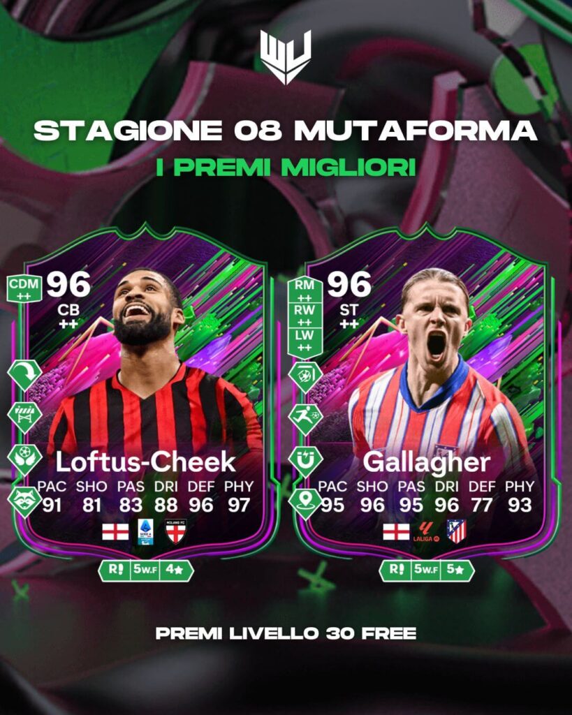 FC 25: premi pass free stagione 8 Mutaforma livello 30