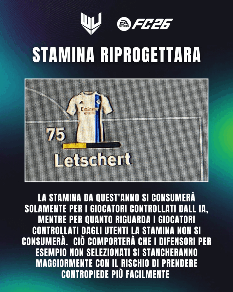 FC 26: riprogettata la stamina in game