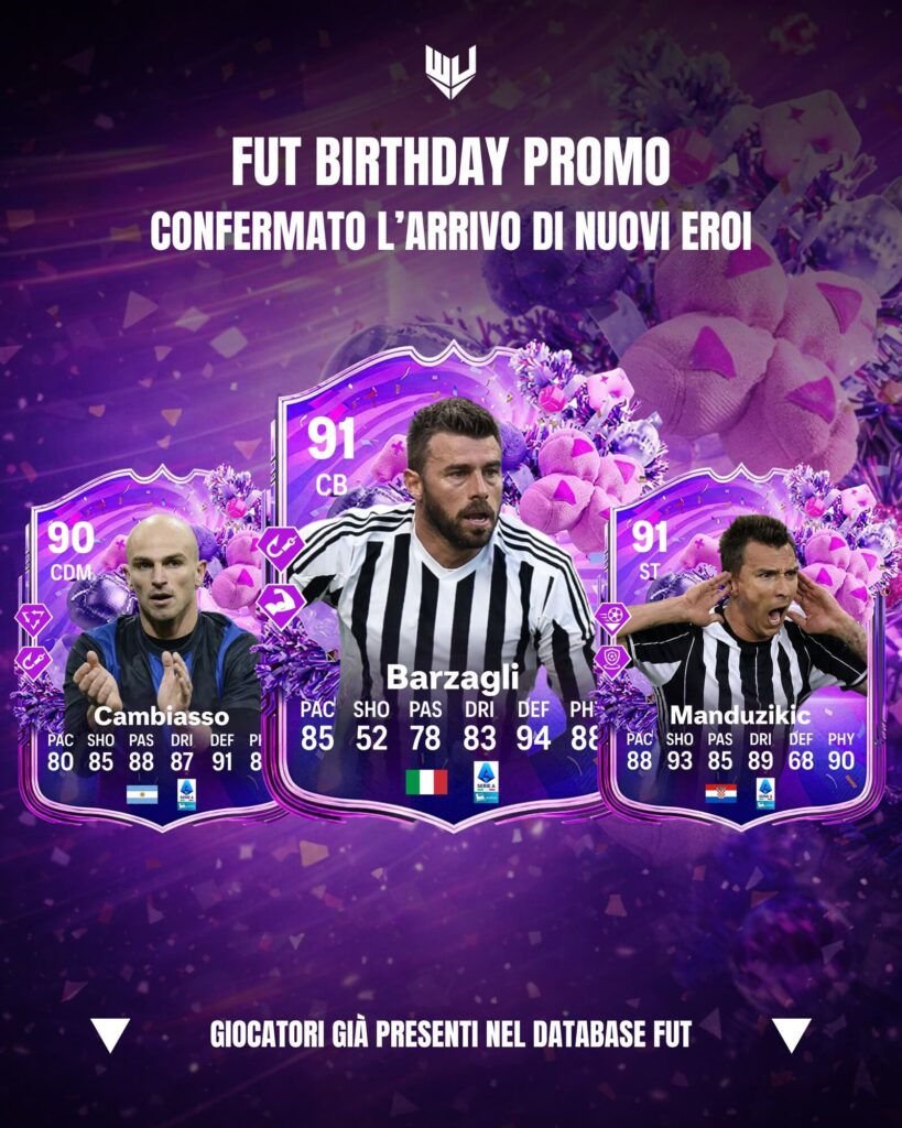Cambiasso, Barzagli e Mandzukic FUT Birthday Hero