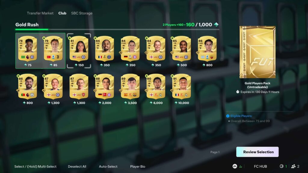 Valore carte nelle SCR in FUT 27
