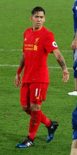 Roberto Firmino al Liverpool, attaccante brasiliano numero 9