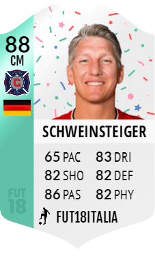 La carta di Schweinsteiger della SBC Premium del compleanno di FIFA 18 Ultimate Team