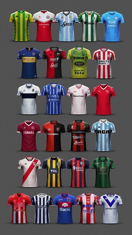Divise ufficiali della Primera Division (campionato argentino) in FIFA 19