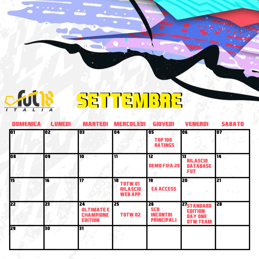 FIFA 20 - calendario di settembre