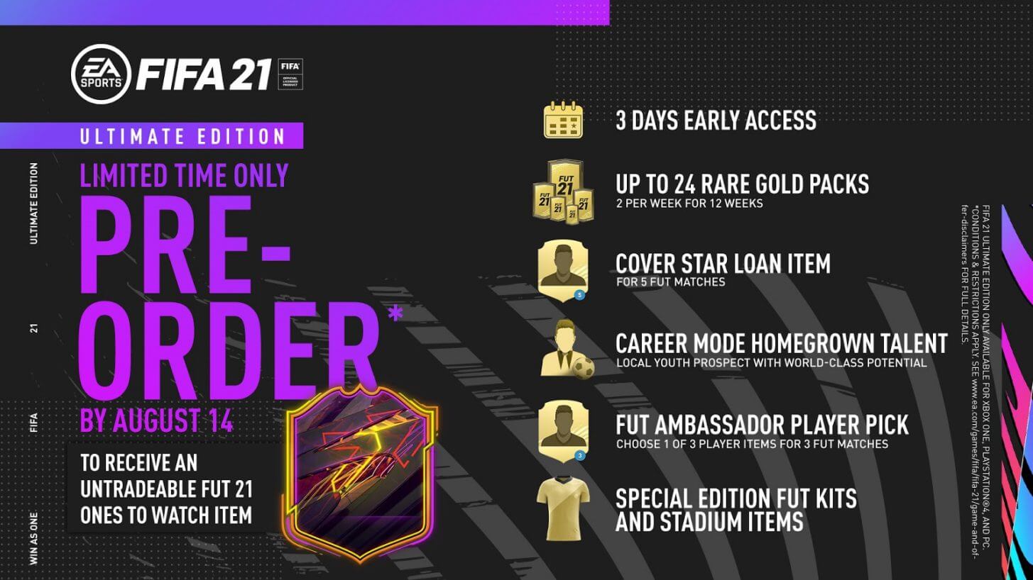 FIFA 21 Ultimate Edition: bonus preorder