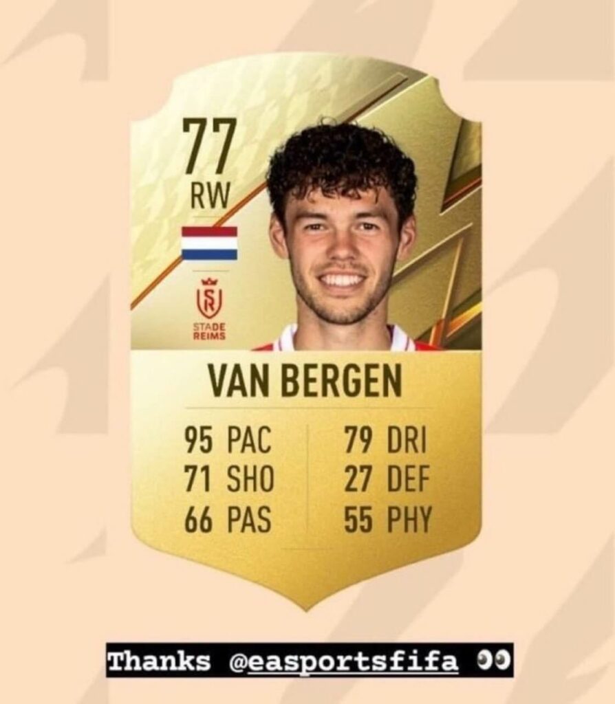 FIFA 22: Van Bergen rating 77