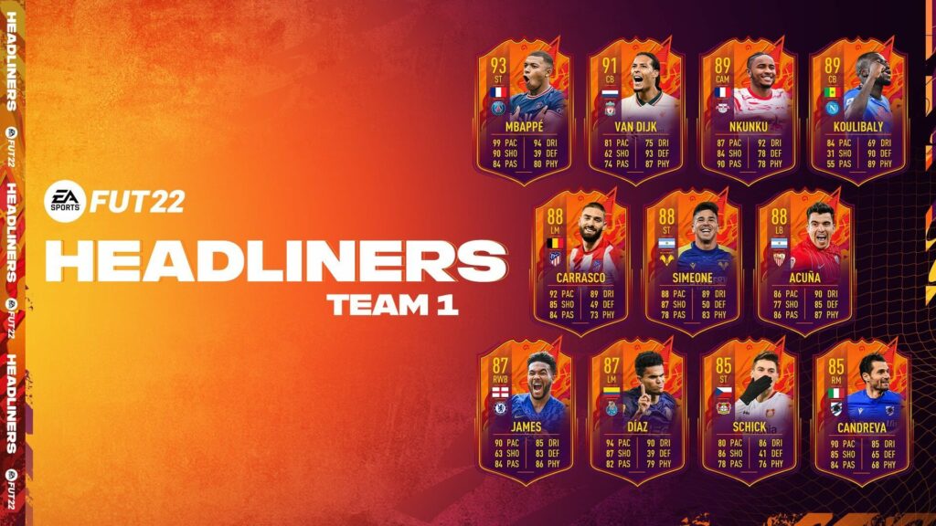 FIFA 22: Headliners team 1