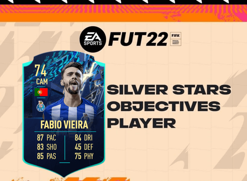 FIFA 22: Fabio Vieira TOTS Moments TOTW 36 silver stars player objective