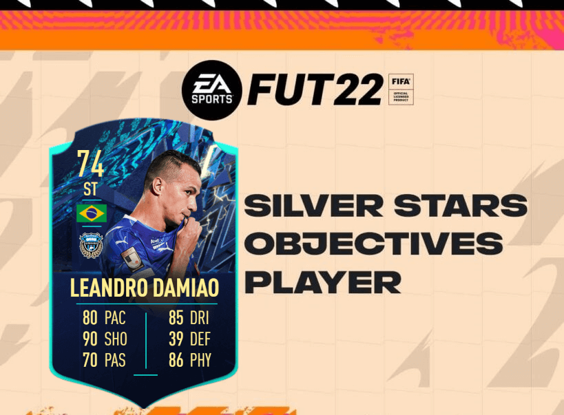 FIFA 22: Damiao TOTS Moments silver stars player objective
