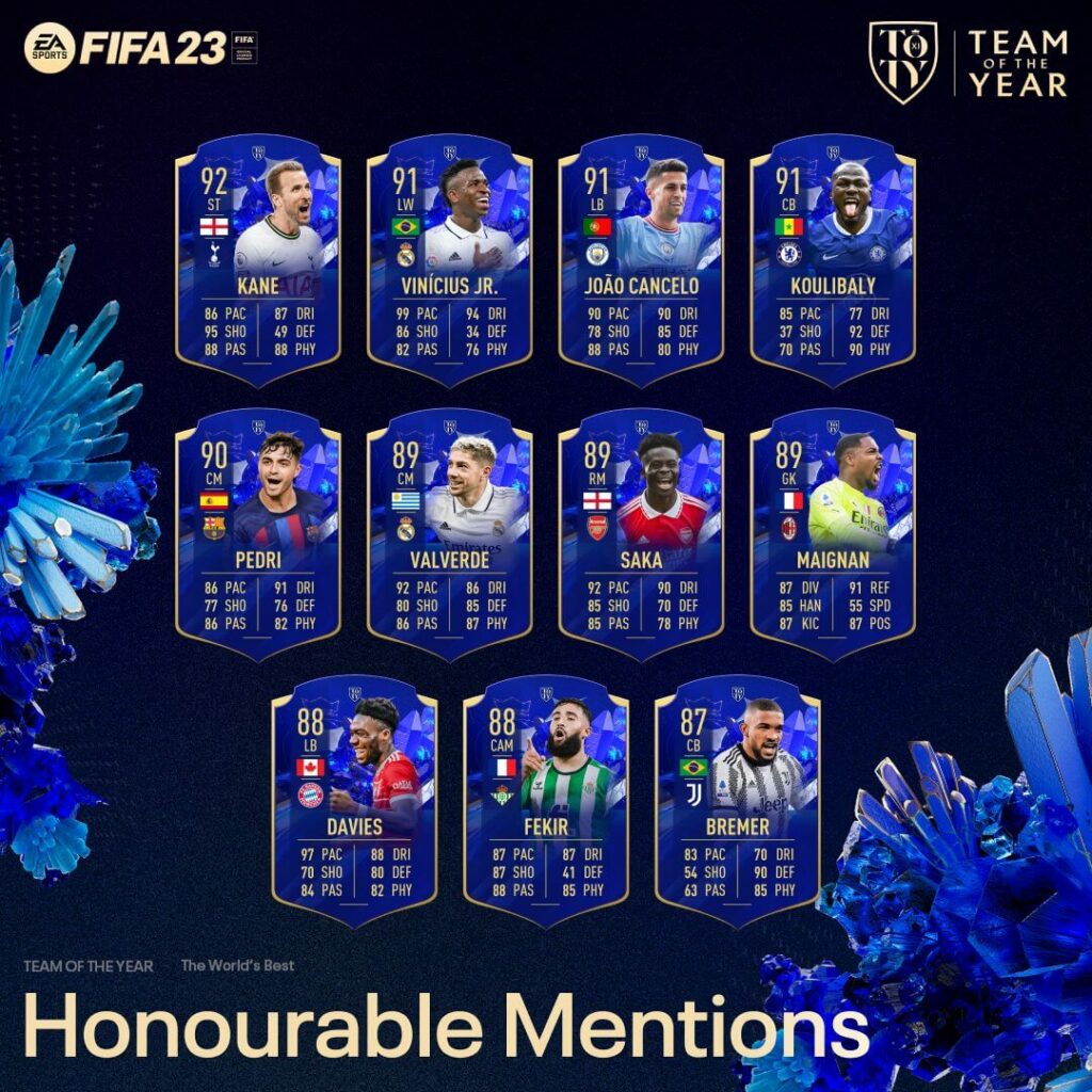 FIFA 23: team TOTY Menzione d'Onore