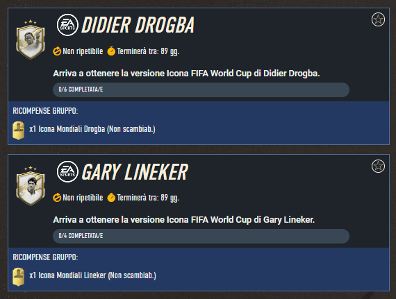 FIFA 23: requisiti SCR Drogba e Lineker World Cup Icon