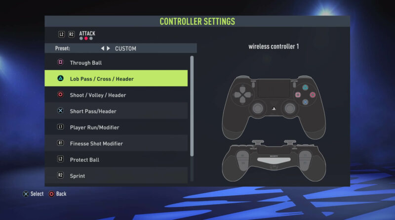 FIFA controller settings